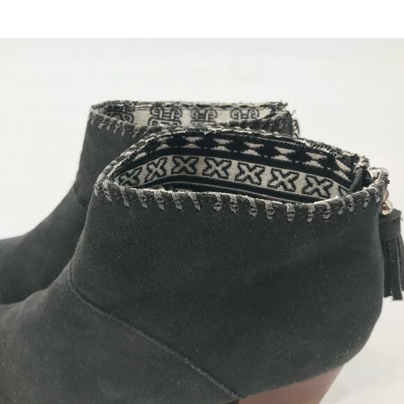 Toms Gray Suede Block Heel Back Zip Ankle Boots Size 7.5 - Picture 2 of 9